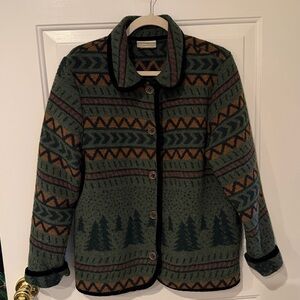 Coldwater Creek Vintage Aztec Cabin Blanket Jacket - Size Large